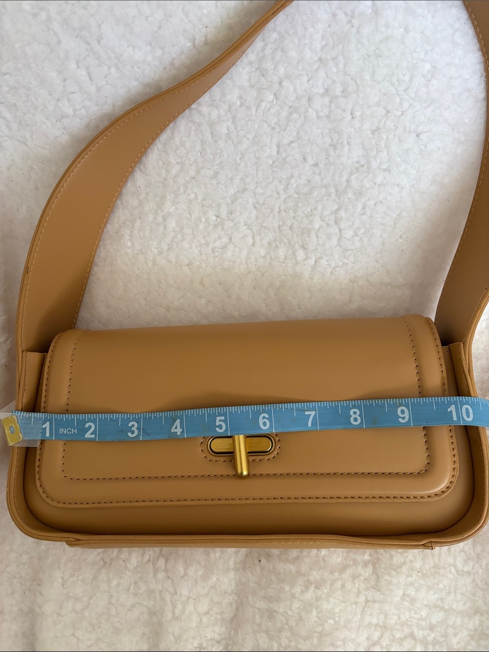 Rachel Zoe Tan Shoulder Bag with Gold Hardware - Picture 7 of 7